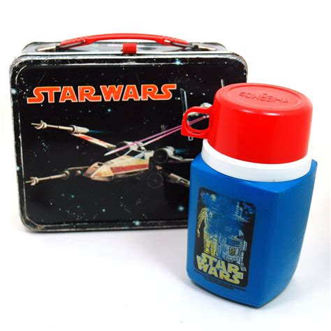 star wars metal lunch box 1970's|1977 star wars lunch box.